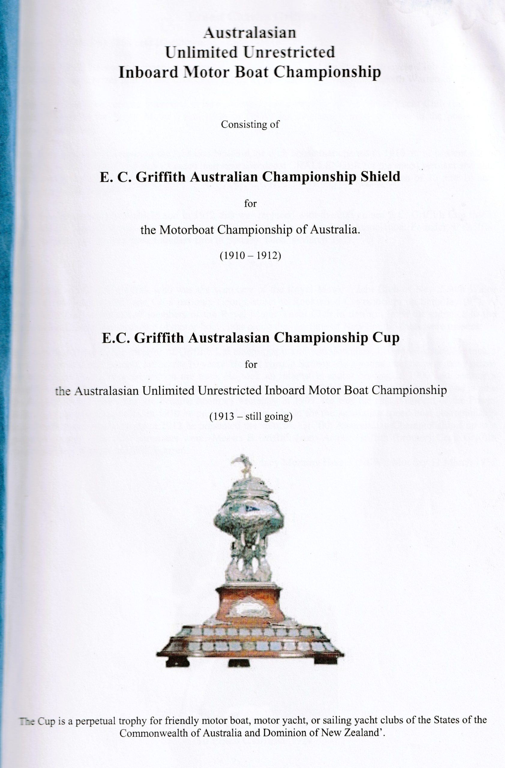 E C Griffith Cup Intro